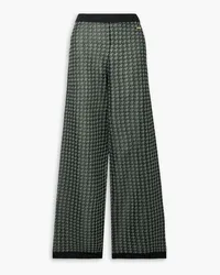 J.W.Anderson Metallic houndstooth jacquard-knit wide-leg pants - Black Black