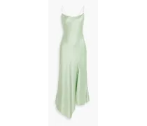 Alice Olivia - Harmony asymmetric draped satin-crepe dress - Green