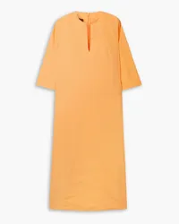 Akris Cotton and mulberry silk-blend poplin midi dress - Yellow Yellow