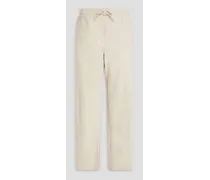 Stretch-suede wide-leg pants - White