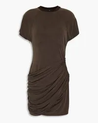 Jacquemus Draped cutout stretch-cupro jersey mini dress - Brown Brown