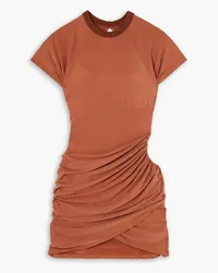 Jacquemus Draped cutout stretch-cupro jersey mini dress - Brown Brown