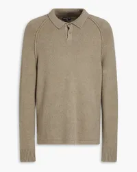 James Perse Boucle-knit cotton-blend polo sweater - Green Green