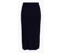 Ribbed wool-blend midi skirt - Blue