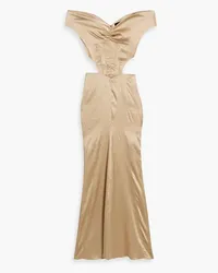 Retrofête Off-the-shoulder cutout silk-blend gown - Neutral Neutral