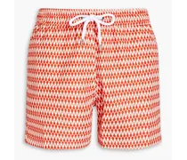 Sport short-length printed swim shorts - Orange