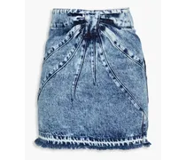 Acid-wash denim mini skirt - Blue