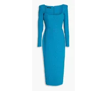Tiernan crystal-embellished crepe midi dress - Blue