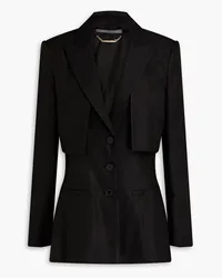 Alberta Ferretti Convertible cutout linen-blend twill blazer - Black Black