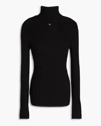 Sandro Cable-knit Lyocell-blend turtleneck sweater - Black Black