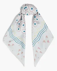 Valentino Garavani Printed silk-twill scarf - Blue - OneSize Blue