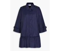 Cotton-blend twill trench coat - Blue