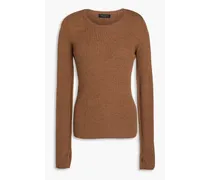 Audrina ribbed wool-blend sweater - Brown