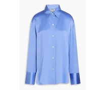 Silk-satin crepe shirt - Blue