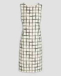 Oscar de la Renta Checked wool-blend tweed dress - White White