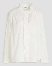 ba&sh Lattice-trimmed cotton shirt - White White