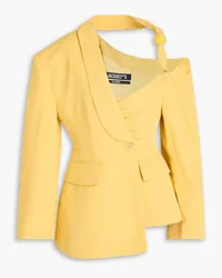 Jacquemus La Veste Baska embellished linen-blend canvas blazer - Yellow Yellow