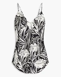 Frame Denim Printed silk-satin camisole - Black Black