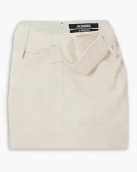 Jacquemus Bahia draped woven mini skirt - Neutral Neutral