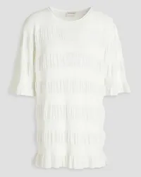 By Malene Birger Eurya gathered ribbed-knit top - White White