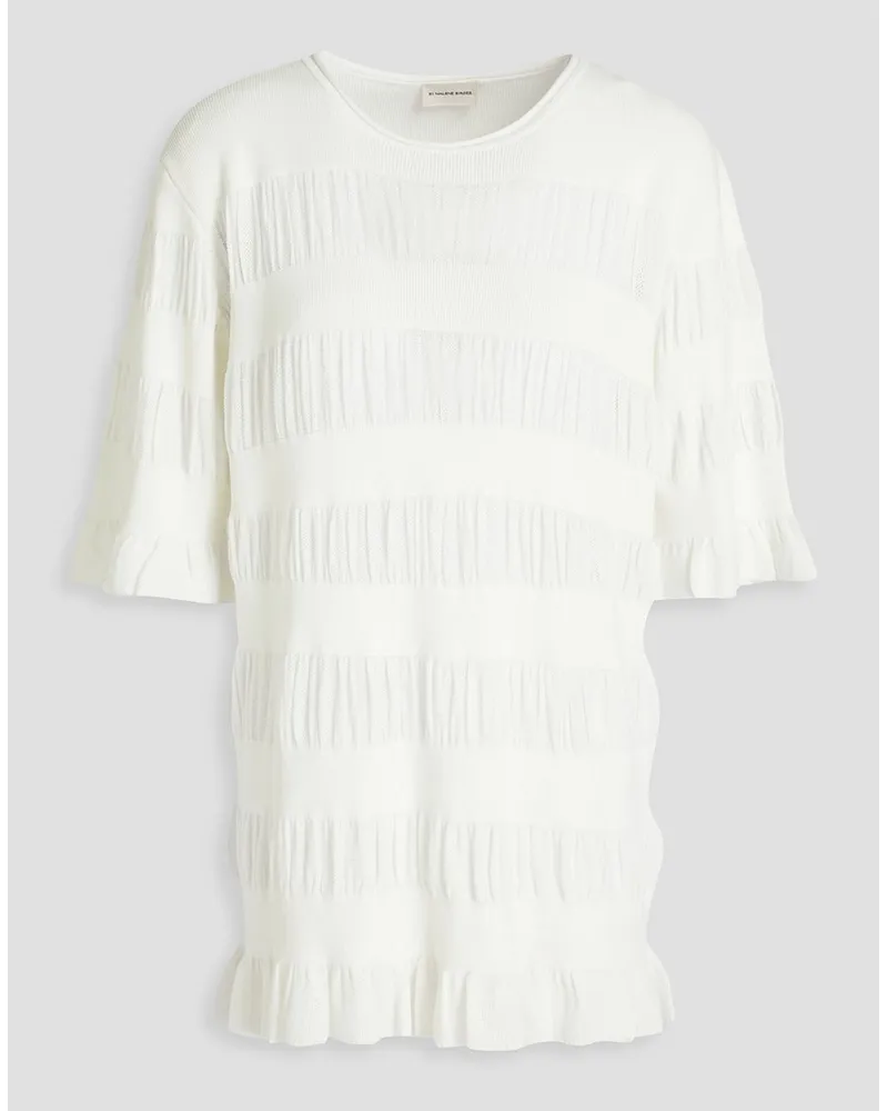 By Malene Birger Eurya gathered ribbed-knit top - White White