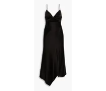 Alice Olivia - Harmony cutout satin-crepe midi dress - Black