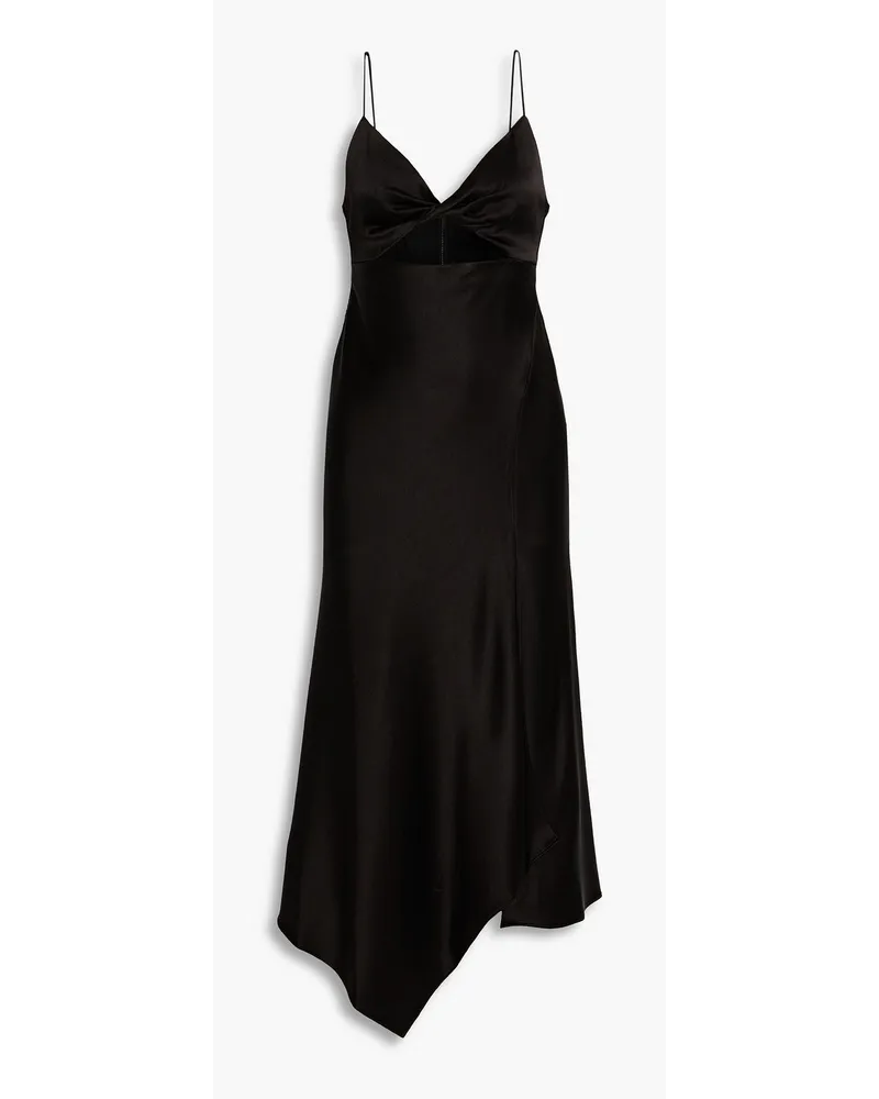 Alice + Olivia Alice Olivia - Harmony cutout satin-crepe midi dress - Black Black