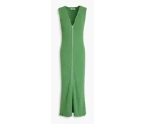 Ribbed cotton midi dress - Green