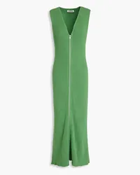 Jil Sander Ribbed cotton midi dress - Green Green