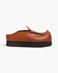 Acne Studios Printed leather platform loafers - Brown Brown