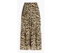Jupe Iva tiger-print jacquard midi skirt - Animal print