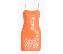 Alice Olivia - Fifi sequined stretch-tulle mini dress - Orange
