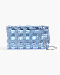 Amina Muaddi Paloma crystal-embellished satin clutch - Blue Blue