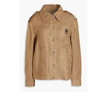 Metallic twill jacket - Brown