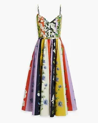 Oscar de la Renta Printed cotton-blend poplin midi dress - Multicolor Multicolor