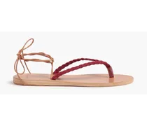Dodoni braided suede and leather sandals - Red