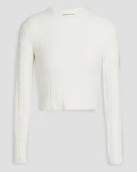 Alexander Wang Cropped jacquard-knit top - White White