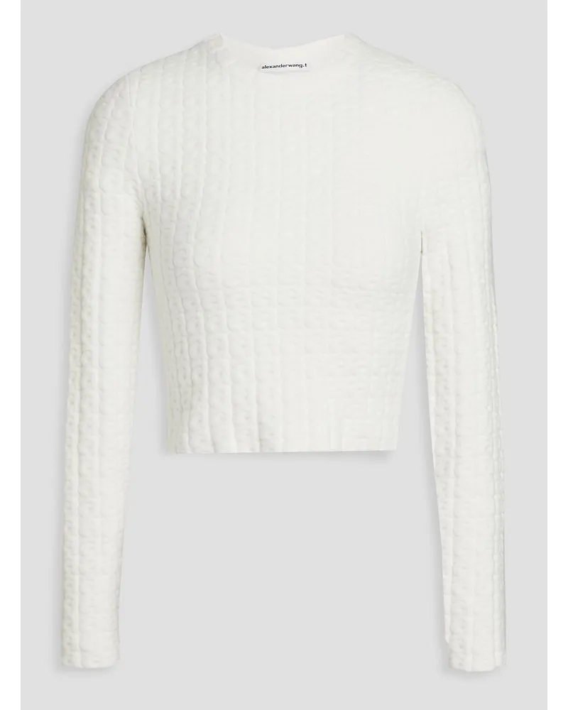 Alexander Wang Cropped jacquard-knit top - White White