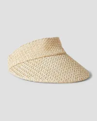 Eugenia Kim Micky metallic straw-effect visor - White White