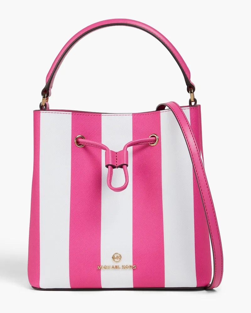 Michael Kors Striped faux leather bucket bag - Pink Pink