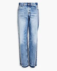 Maison Margiela Patchwork high-rise straight-leg jeans - Blue Blue