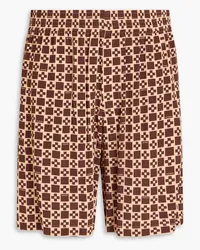 Sandro Printed satin shorts - Brown Brown