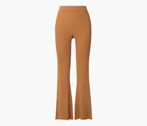 A C. - Ribbed-knit bootcut pants - Brown