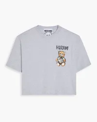 Moschino Printed cotton-jersey T-shirt - Gray Gray