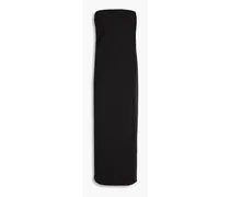 Blaise strapless satin-paneled crepe maxi dress - Black