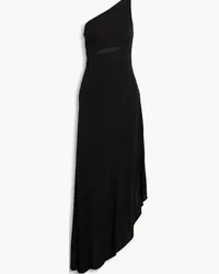 Halston Clara one-shoulder cutout jersey dress - Black Black