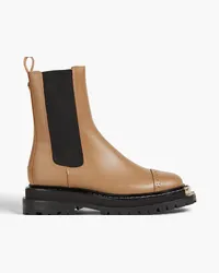 Sandro Embellished leather Chelsea boots - Neutral Neutral