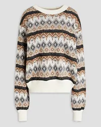 Magda Butrym Intarsia-knit wool-blend sweater - White White