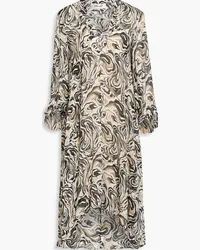 Diane von Furstenberg Ileana asymmetric printed chiffon dress - Neutral Neutral