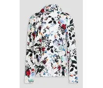 Yvonna floral-print crepe de chine blouse - White